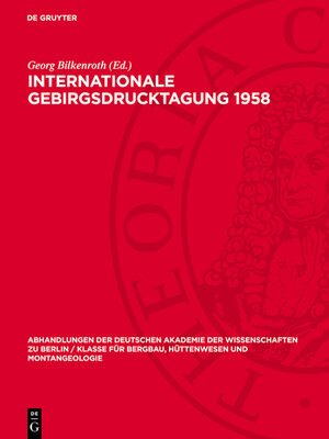 cover image of Internationale Gebirgsdrucktagung 1958
